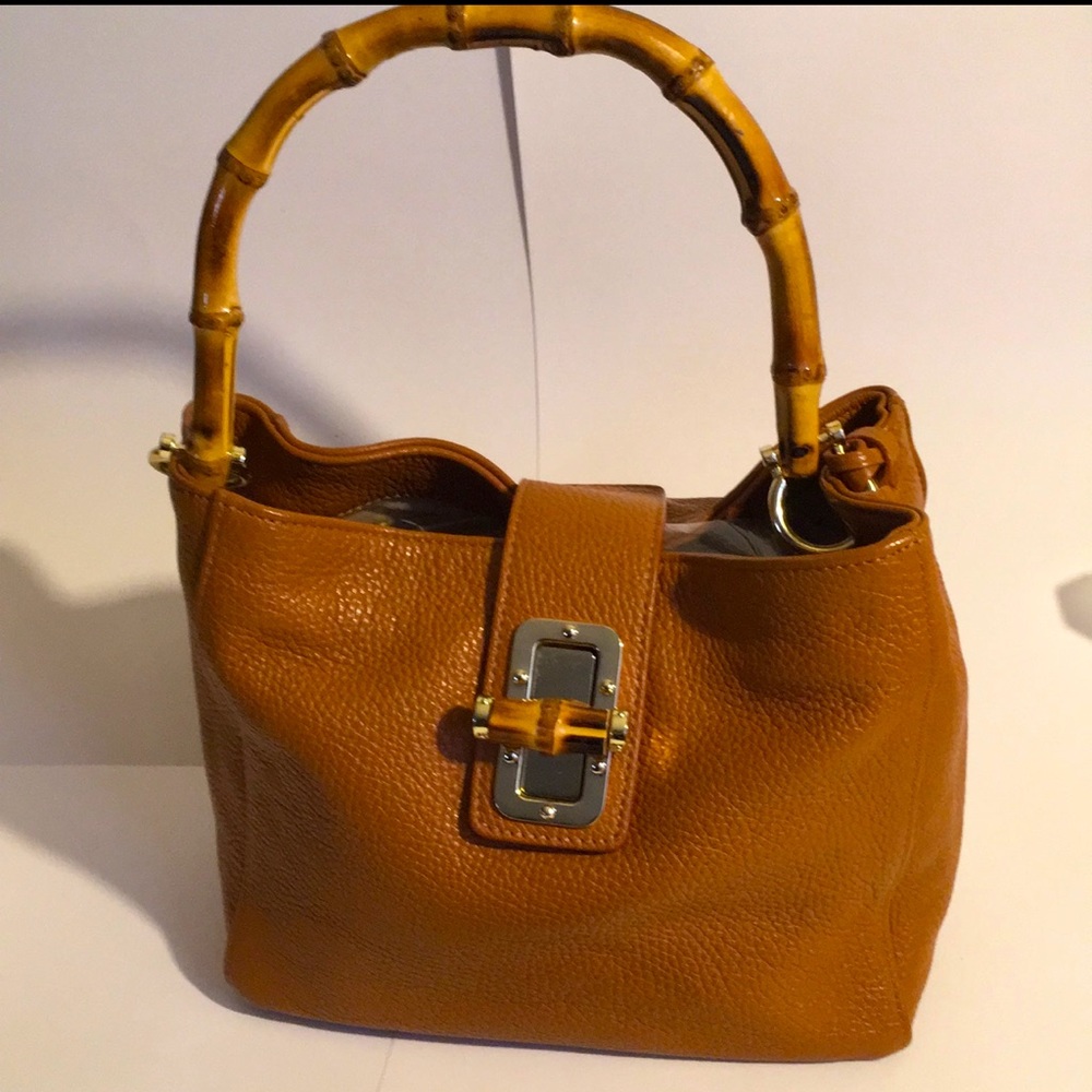 Bevini Modena Made in Italy Crossbody Satchel , Camel